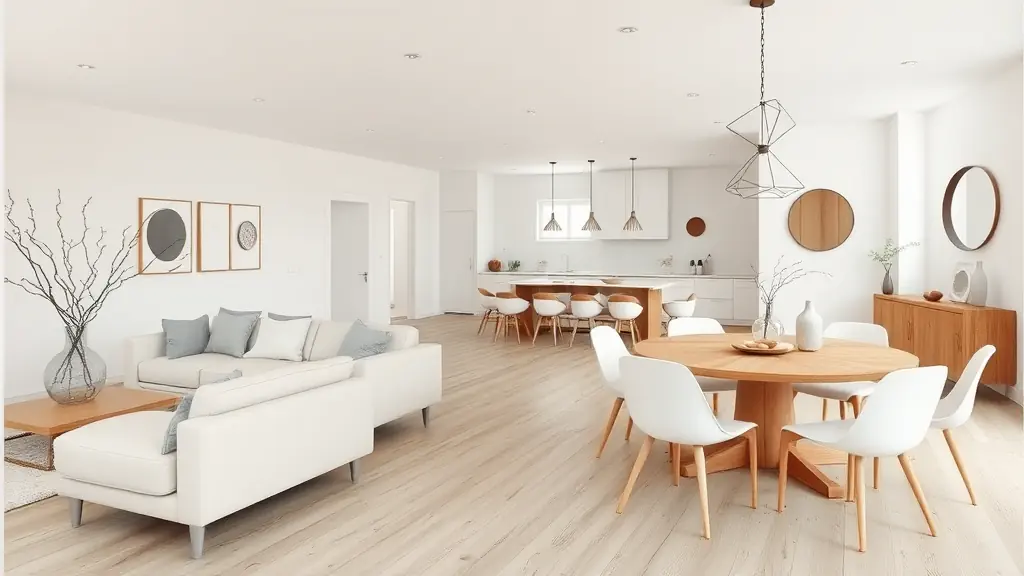 Intérieur architecte blanc salon ouvert